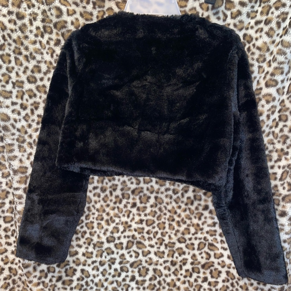 Nigh Out by Say What Crop Faux Fur Coat - Picture 2 of 2
